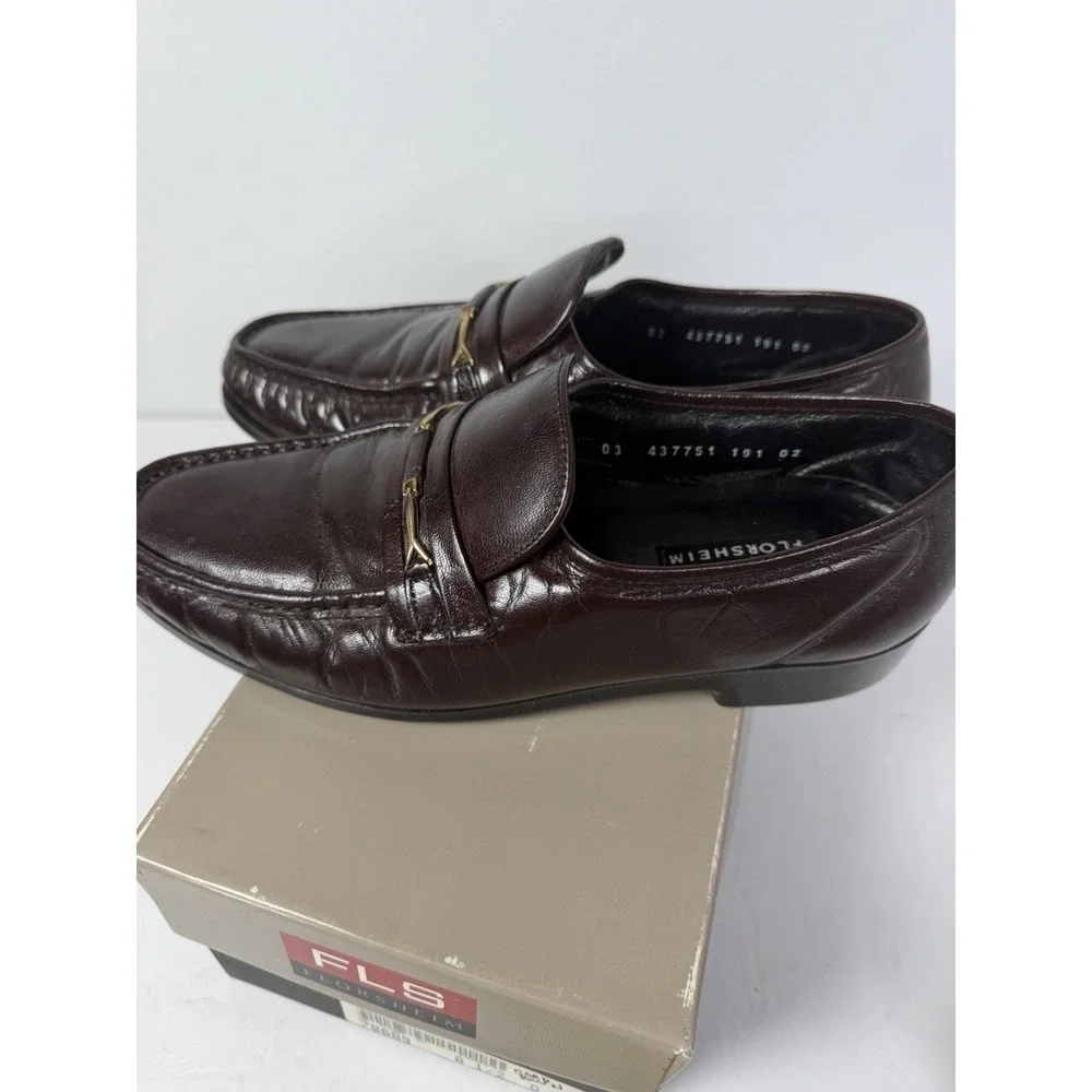 Florsheim Men's Brown FLS Leather Loafers Shoes Size 8.5 D Slip On 70689